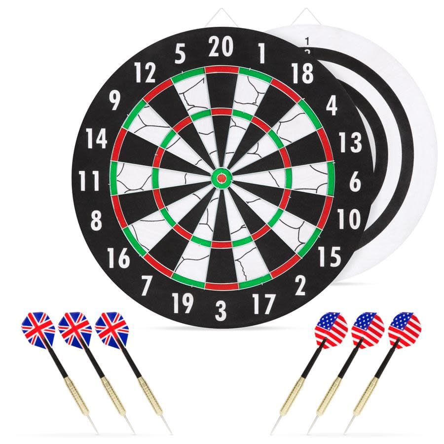 Best Choice Double-Sided Dart Board Set for $18