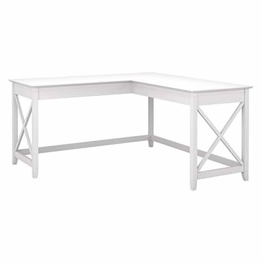 Bush Furniture Key West Modern Farmhouse Writing Desk for Home Office, 60W, Pure White Oak for $183 Bush Furniture Key West Modern Farmhouse Writing Desk for Home Office, 60W, Pure White Oak for $183