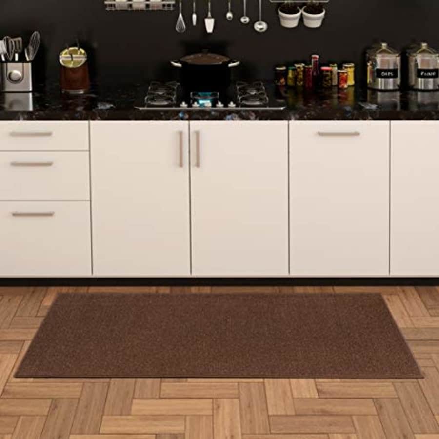 Ottomanson Ottohome Collection Solid Design Runner Rug, 2'3" X 6', Brown Solid for $31 Ottomanson Ottohome Collection Solid Design Runner Rug, 2'3" X 6', Brown Solid for $31