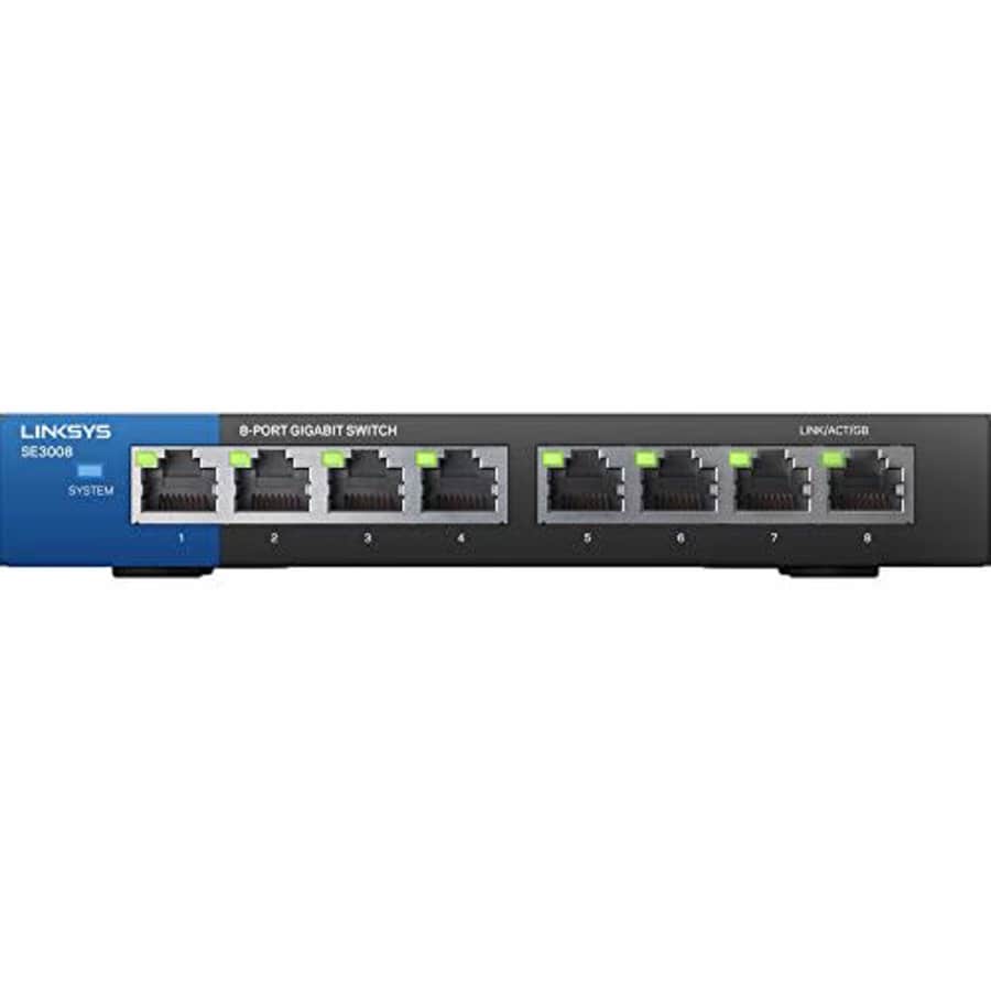Linksys SE3008 8-port gigabit Ethernet switch for $45