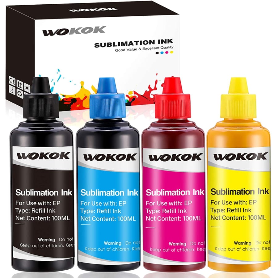 Wokok Epson Ecotank Sublimation Ink Refill 4-Pack for $11