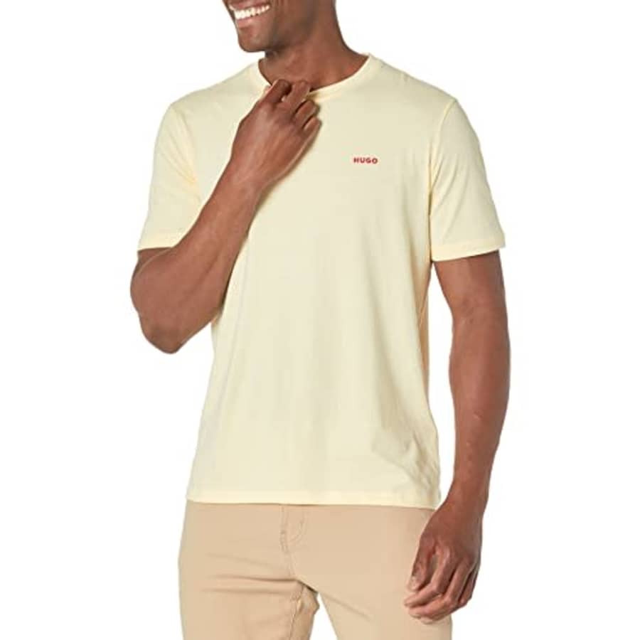 HUGO Men's Small Logo Short Sleeve T-Shirt, pastal Yellow, XL for $39