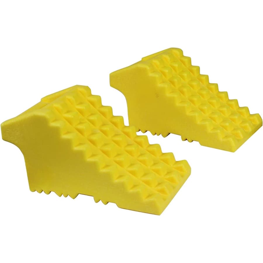 MaxxHaul High Visibility Heavy Duty Poly Foam Wheel Chock 2-Pack for $14 MaxxHaul High Visibility Heavy Duty Poly Foam Wheel Chock 2-Pack for $14