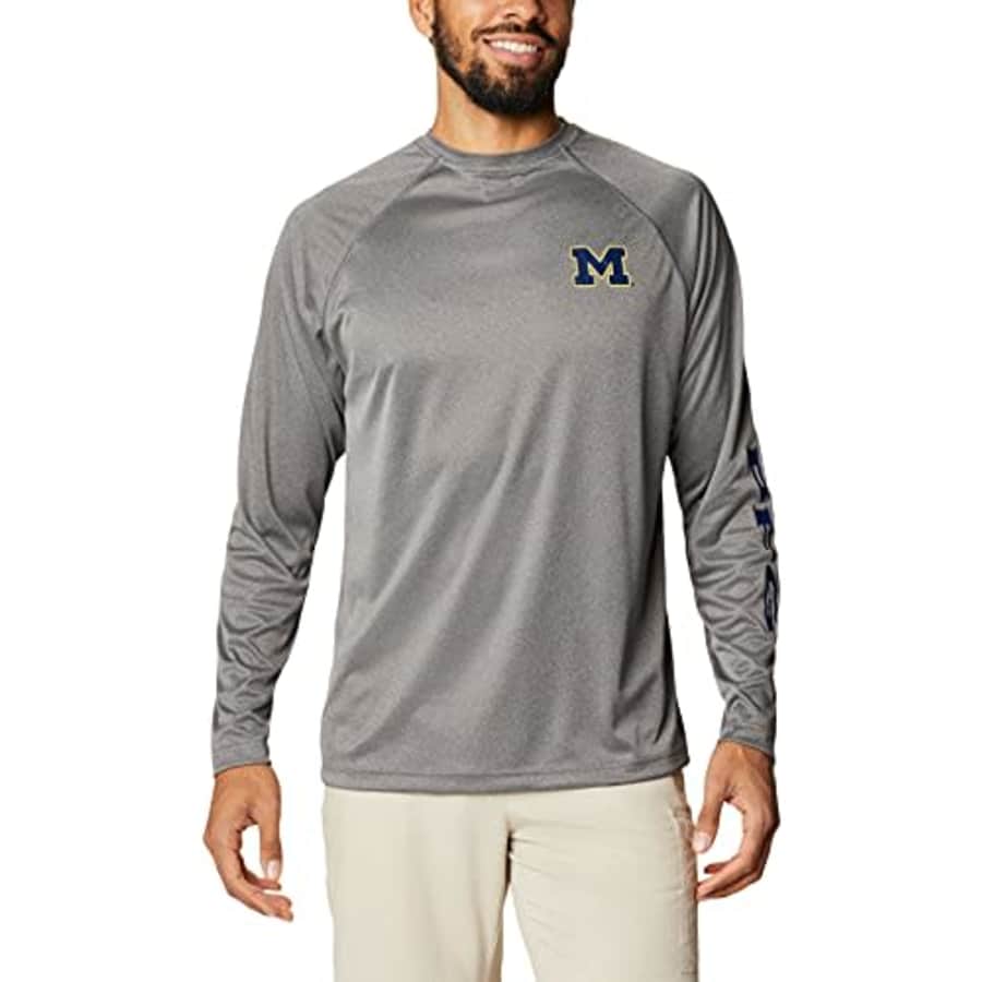 Columbia Men's CLG Terminal Tackle Long Sleeve Shirt, UM - Charcoal Heather, Small for $33