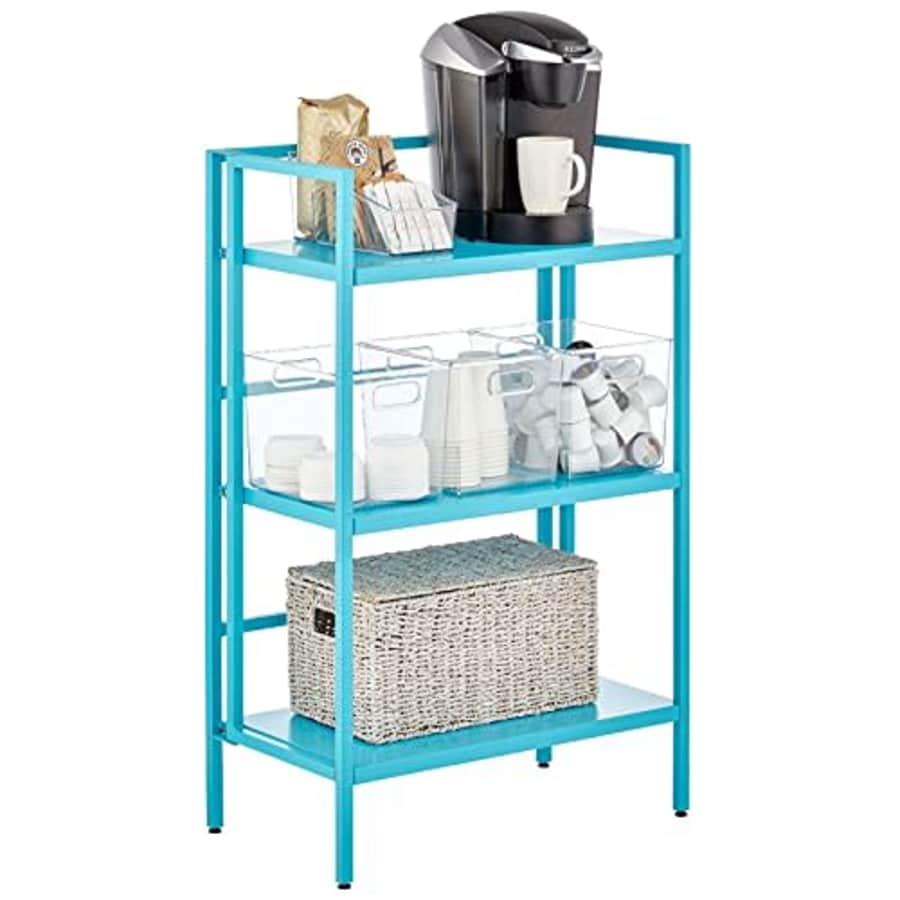 mDesign Modern Industrial 3-Tier Steel Organizer Shelf Rack - Collapsible Metal Storage Shelving for $121