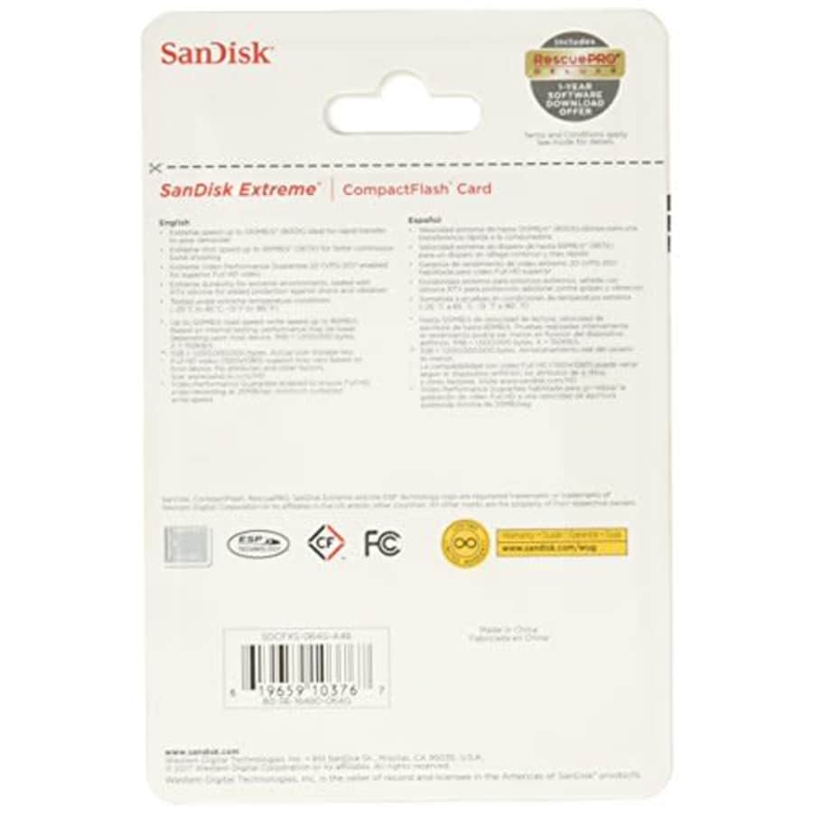 Sandisk Extreme CompactFlash Memory Card - 64 GB (SDCFXS-064G-A46) for $45