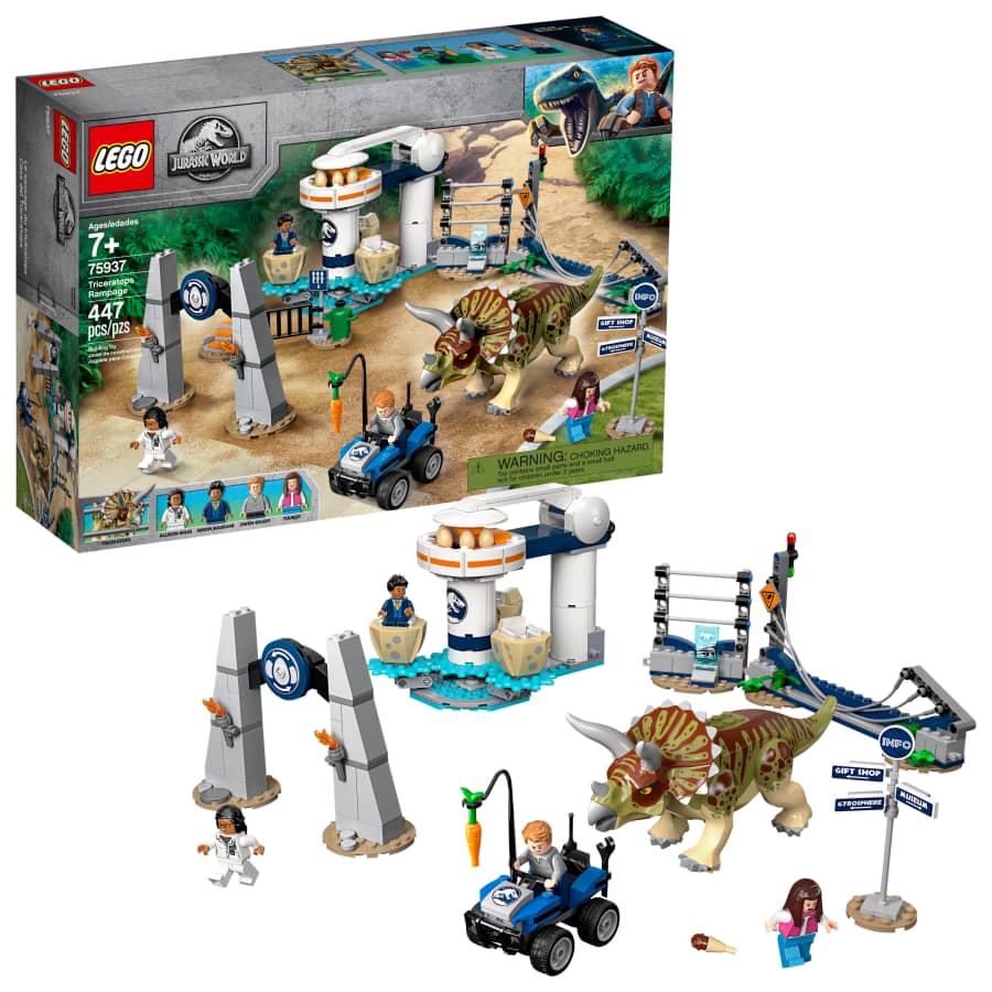 LEGO Jurassic World Triceratops Rampage Building Kit for $80