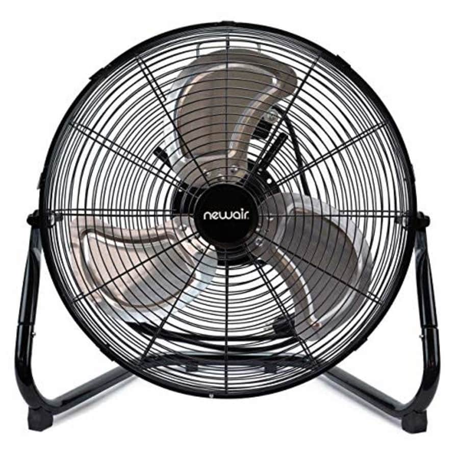 NewAir 18" High Velocity Industrial Floor Fan, Heavy Duty Metal Fan, Adjustable Tilt and 3 Speeds for $65