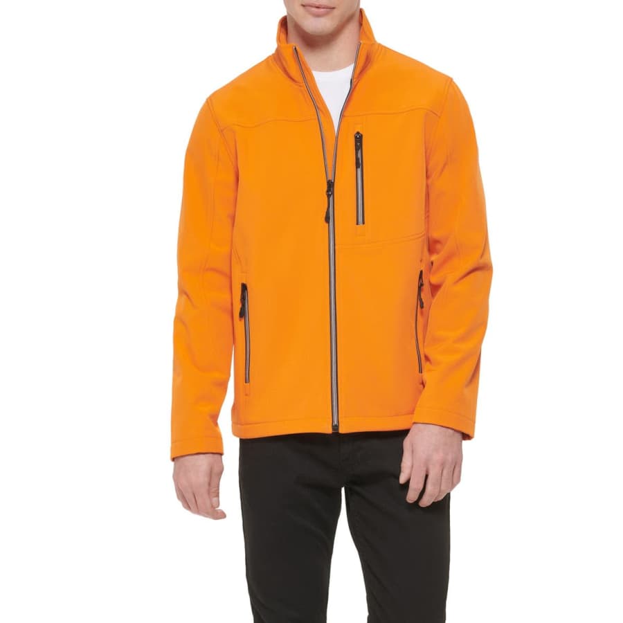 Guess Men's Stand Collar Softshell Rain Jacket for $25