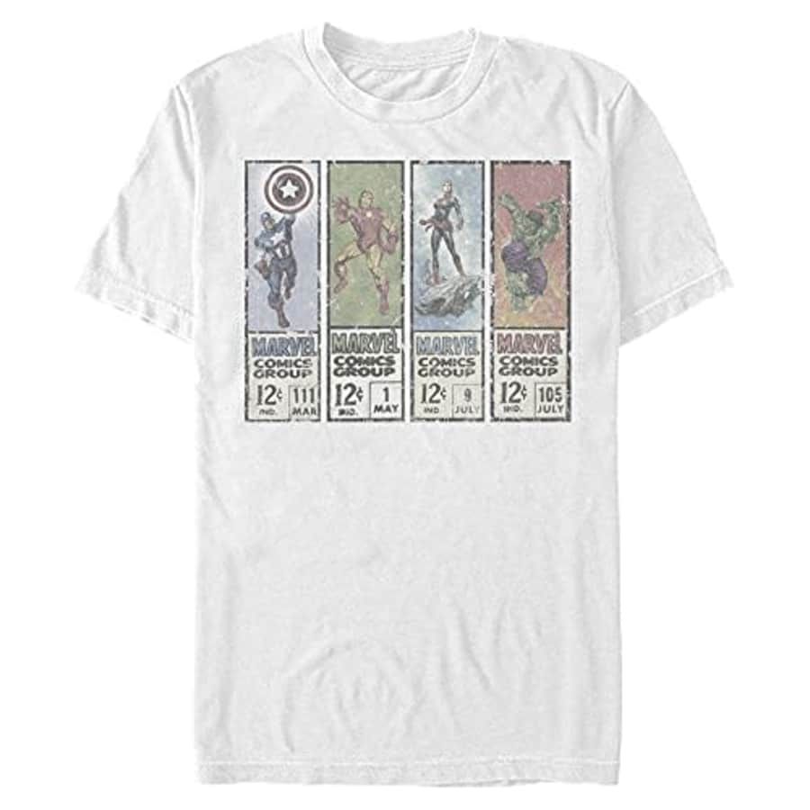 Marvel Men's Universe Twelve Cent Comics T-Shirt, White, X-Large for $17