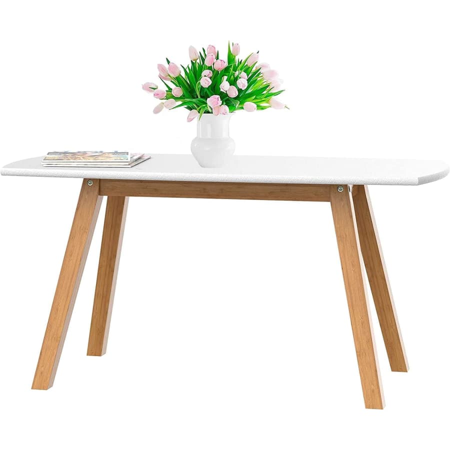 BonVIVO Low Coffee Table w/ Bamboo Frame for $30 BonVIVO Low Coffee Table w/ Bamboo Frame for $30