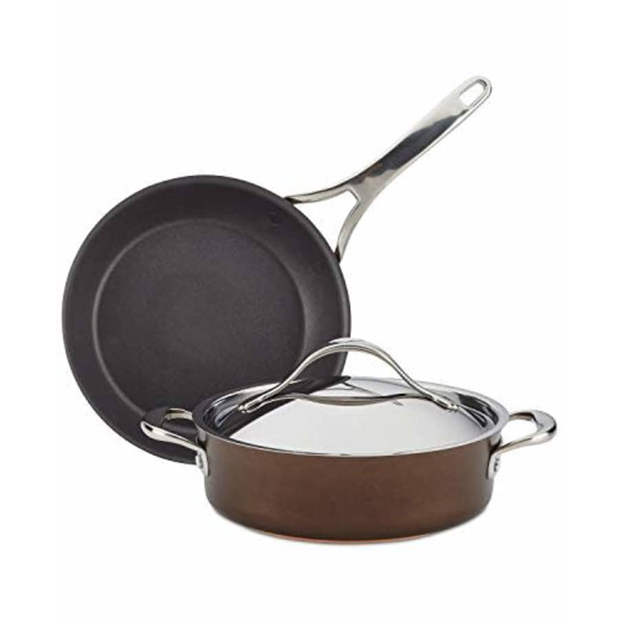 Anolon Nouvelle Copper Luxe Sable Hard-Anodized Nonstick 3-Pc. Cookware Set, 2.3, Black/Gold for $262 Anolon Nouvelle Copper Luxe Sable Hard-Anodized Nonstick 3-Pc. Cookware Set, 2.3, Black/Gold for $262