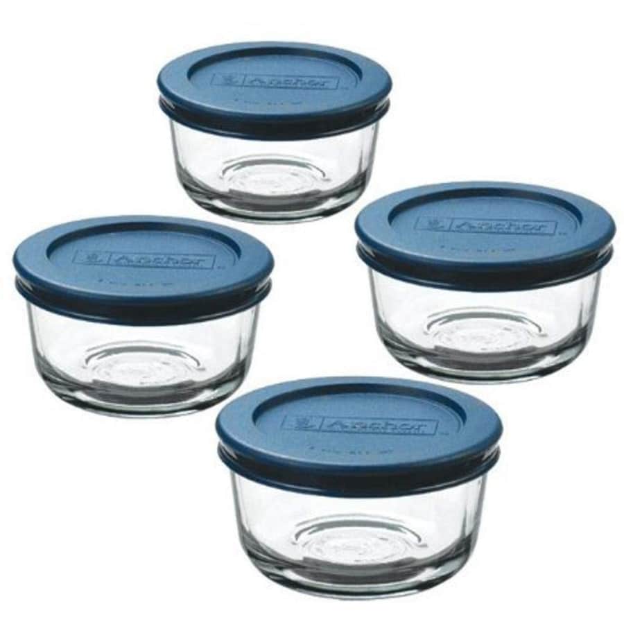 Anchor Hocking 1-Cup Glass Food Storage Containers with Lids 4-Pack for $6 Anchor Hocking 1-Cup Glass Food Storage Containers with Lids 4-Pack for $6