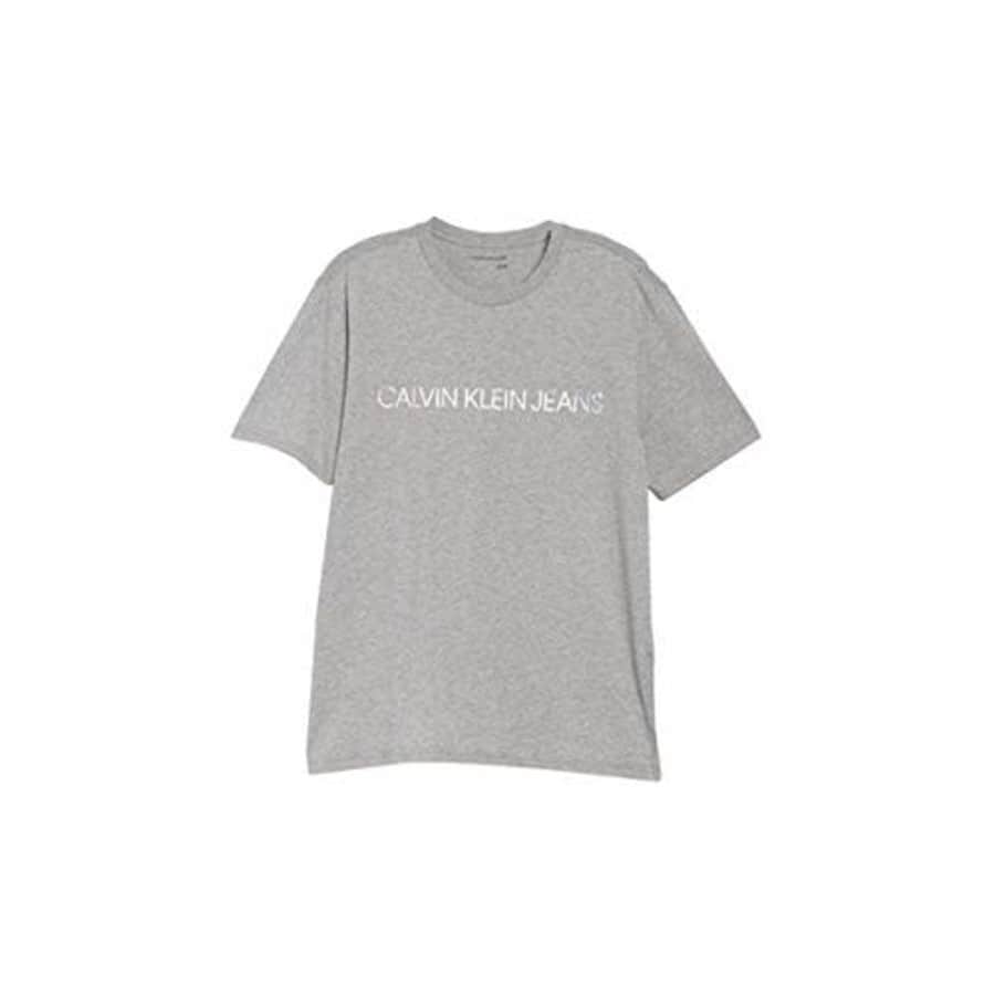Calvin Klein Men's Short Sleeve Classic Ck Logo Crew Neck T-Shirt, Light Grey Heather Hollogram, for $23