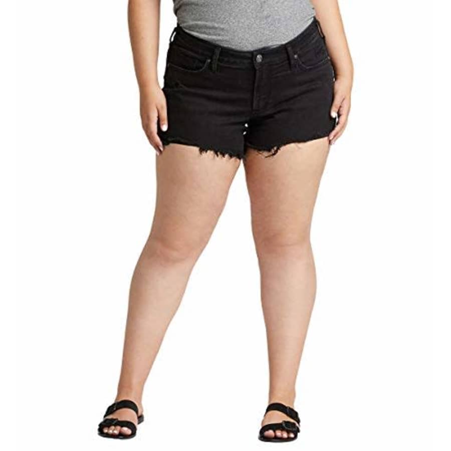 Silver Jeans Co. Women's Plus Size Boyfriend Shorts, Black Wash, 28W X 6L for $25 Silver Jeans Co. Women's Plus Size Boyfriend Shorts, Black Wash, 28W X 6L for $25