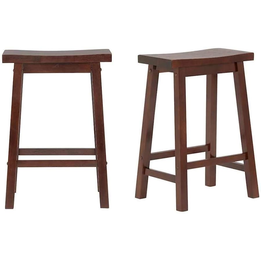 StyleWell 24" Solid Wood Saddle Counter Stool 2-Pack for $47 StyleWell 24" Solid Wood Saddle Counter Stool 2-Pack for $47