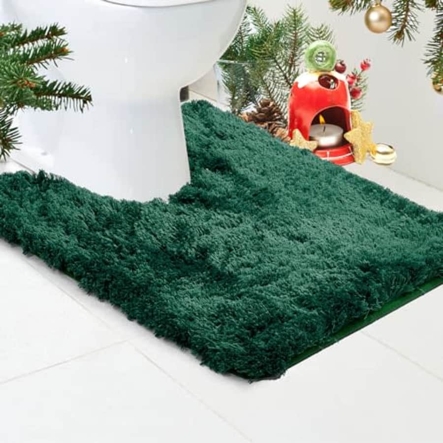 Deconovo Spring Bath Mat, Luxury Toilet Rugs U Shaped, Extra Soft Plush Bathroom Rug, Green for $30 Deconovo Spring Bath Mat, Luxury Toilet Rugs U Shaped, Extra Soft Plush Bathroom Rug, Green for $30