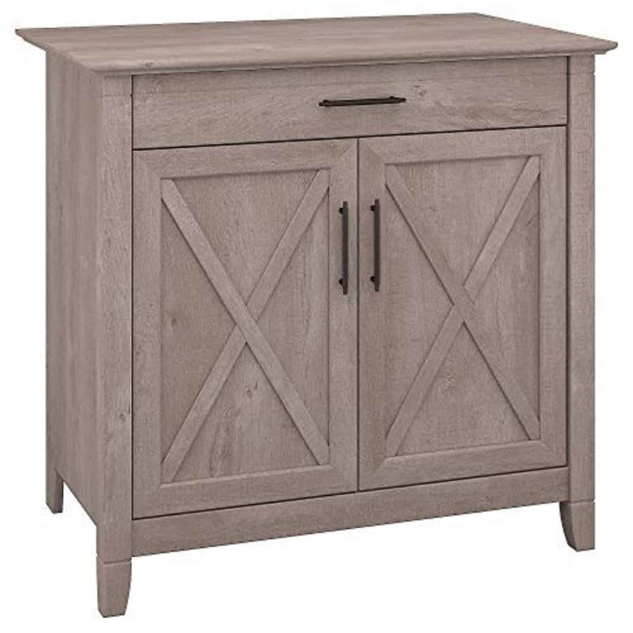 Bush Furniture Key West Secretary Hidden Home Office | Modern Farmhouse Desk for Small Spaces, for $192