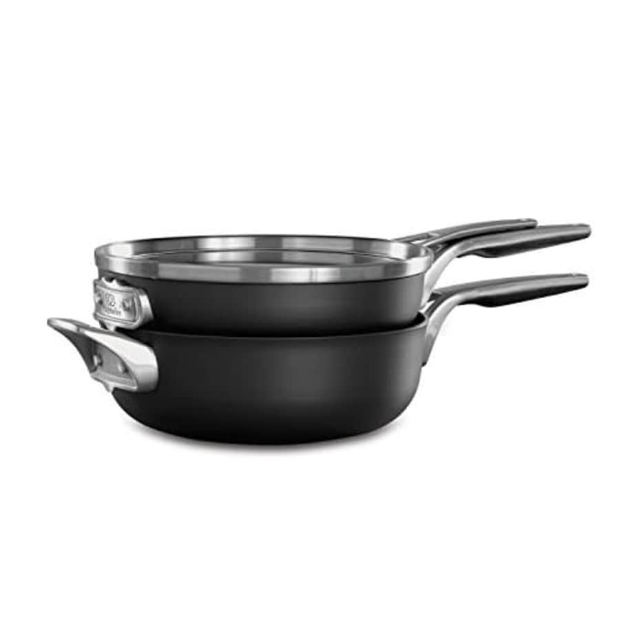 Calphalon Premier Space Saving 3-Piece Cookware Set, Black for $250 Calphalon Premier Space Saving 3-Piece Cookware Set, Black for $250