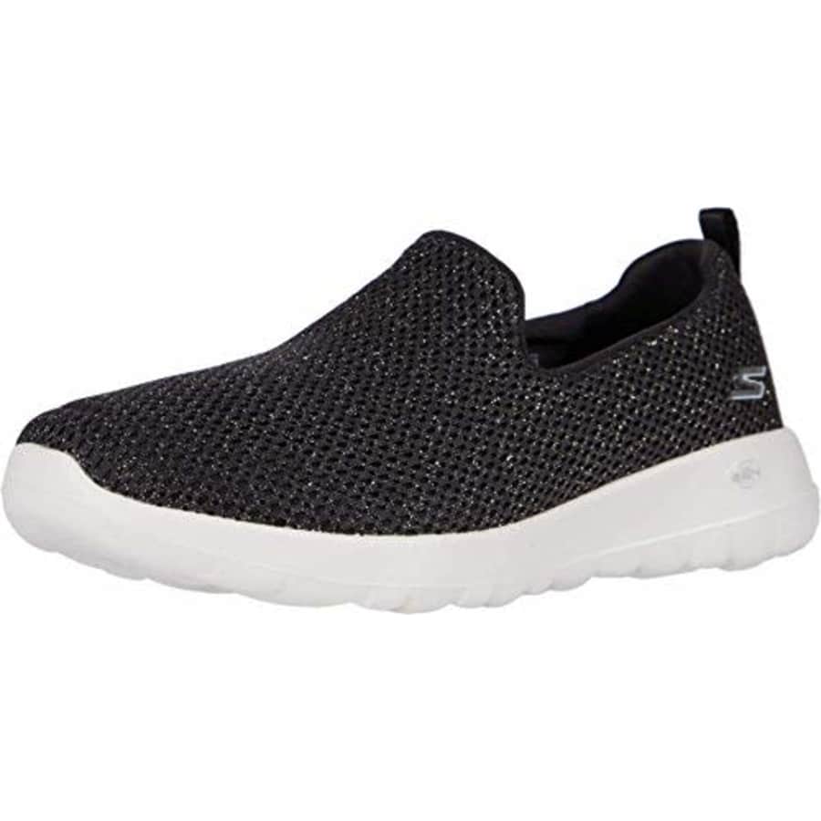 Skechers Women's GO Walk Joy-Highlight Sneaker, Black/Gold, 5 Medium US for $48