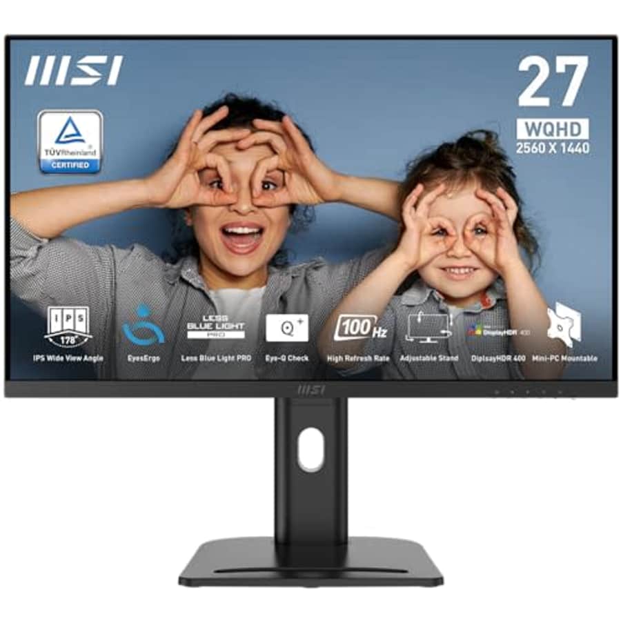 MSI PRO MP273QP E2 27-inch IPS 2560 x 1440 (QHD) Computer Monitor, 100Hz, HDR400, Free-Sync, HDMI, for $149