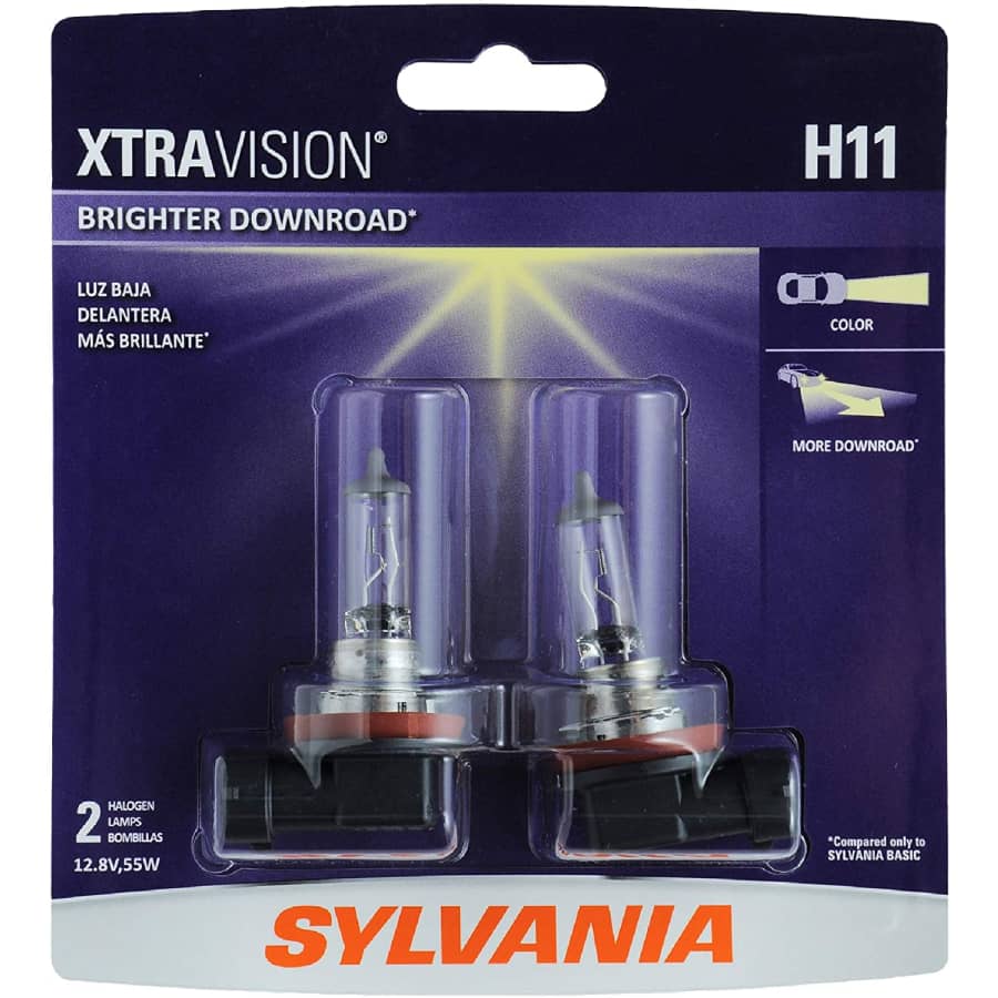 Osram Sylvania H11 XtraVision Halogen Headlight Bulb 2-Pack for $24