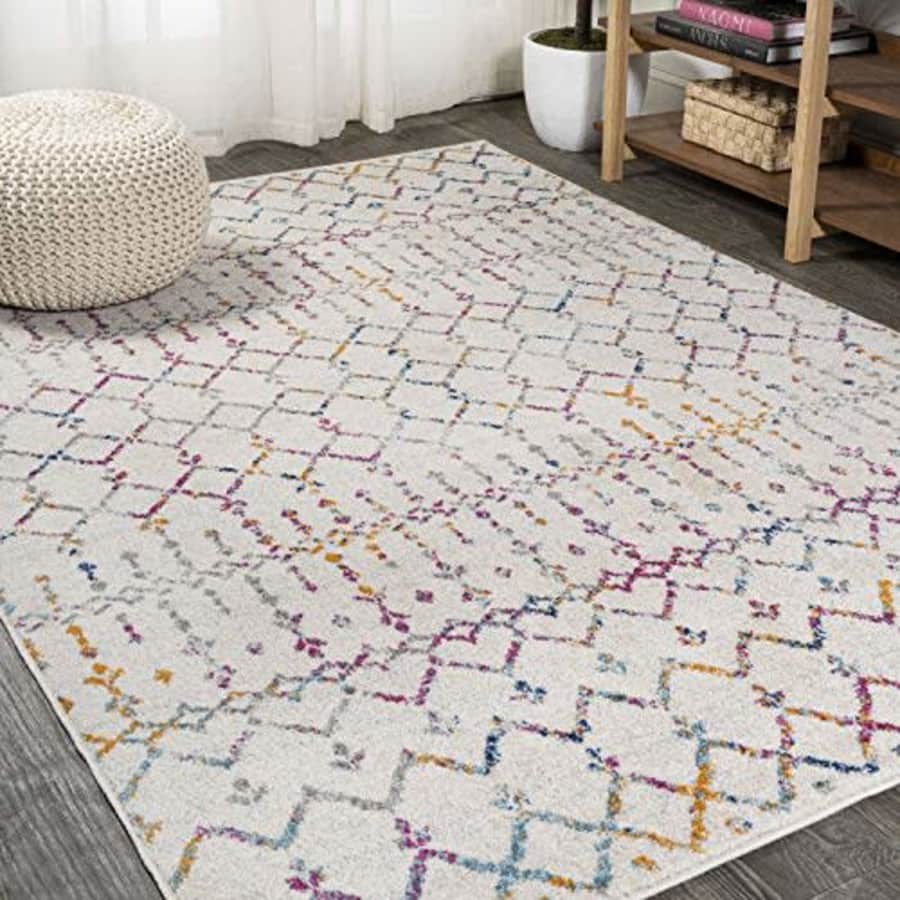 JONATHAN Y MOH101E-3 Moroccan Hype Boho Vintage Diamond Indoor Area-Rug Bohemian Easy-Cleaning for $26