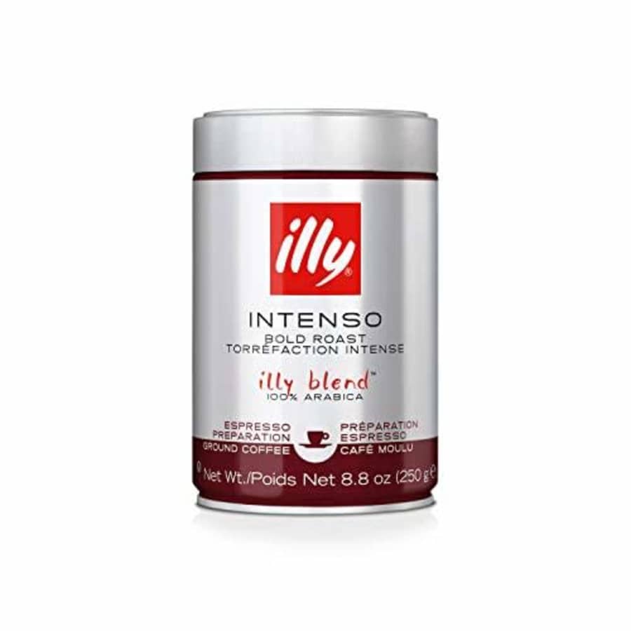 illy Intenso Ground Espresso Coffee, Bold Roast, Intense, Robust and Full Flavored With Notes of for $28