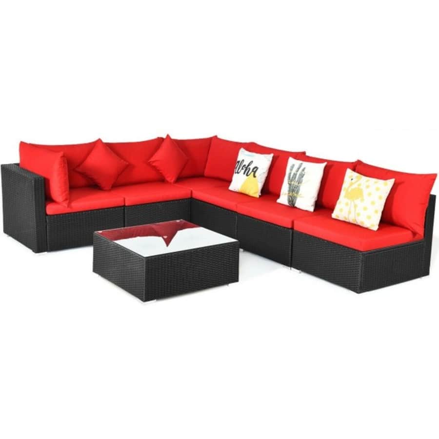 Costway 7-Piece Outdoor Sectional Wicker Patio Sofa Set for $629 Costway 7-Piece Outdoor Sectional Wicker Patio Sofa Set for $629