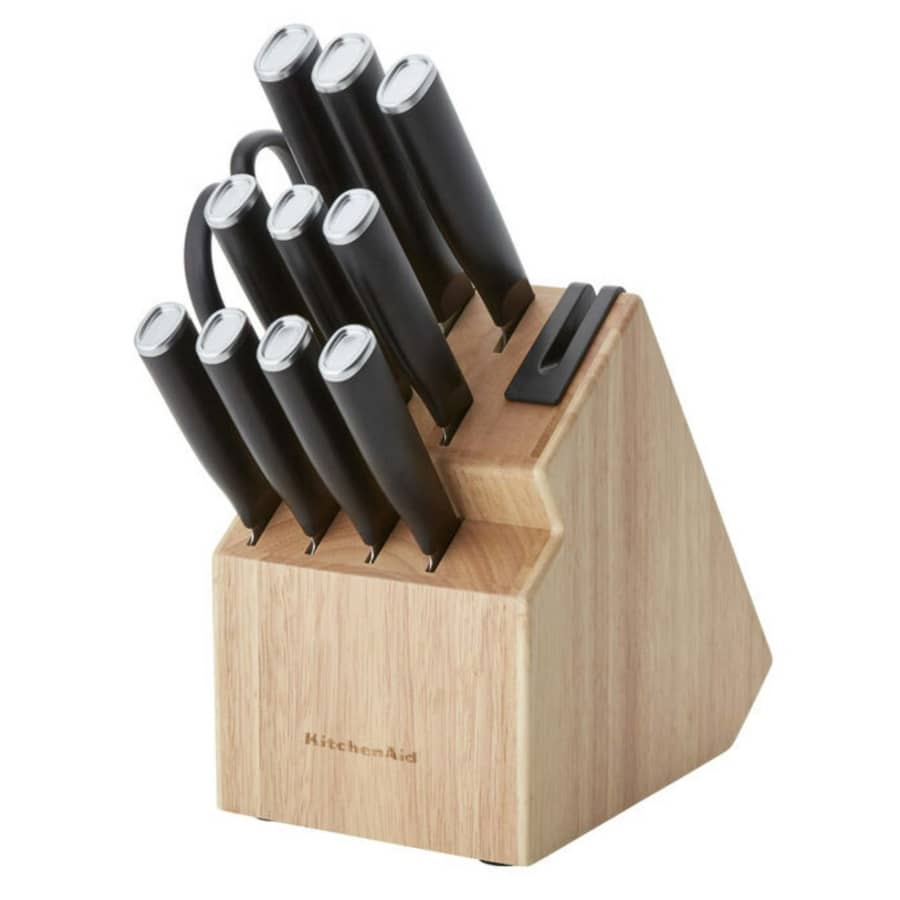 KitchenAid Classic Japanese Steel 12-Piece Knife Block Set with Built-in Sharpener for $39 KitchenAid Classic Japanese Steel 12-Piece Knife Block Set with Built-in Sharpener for $39