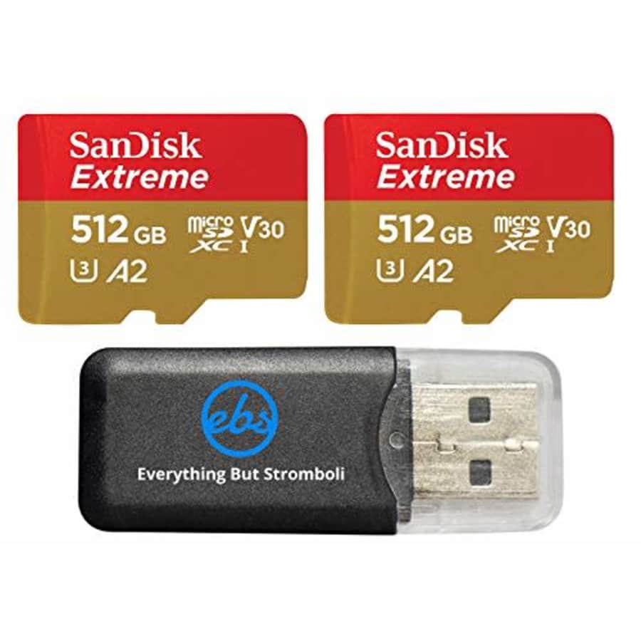 SanDisk 512GB Extreme MicroSDXC Memory Card (Two Pack) Works with DJI Mavic Mini 2 Drone - V30 A2 for $85 SanDisk 512GB Extreme MicroSDXC Memory Card (Two Pack) Works with DJI Mavic Mini 2 Drone - V30 A2 for $85
