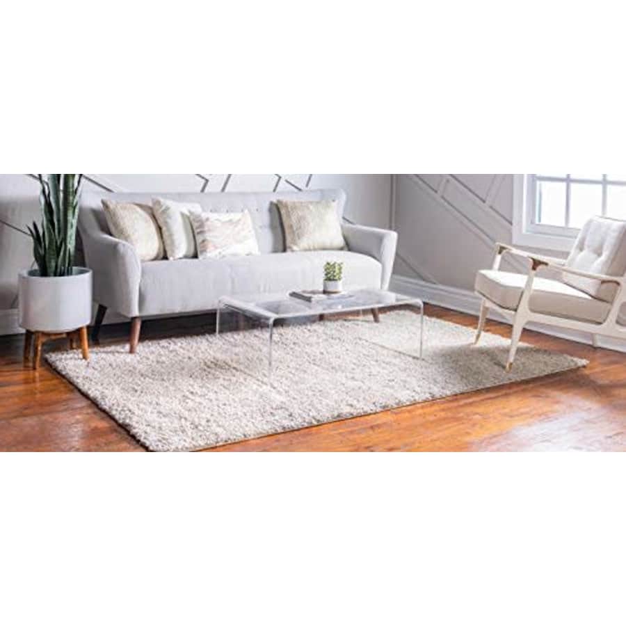 Unique Loom Davos Shag Collection Contemporary Soft Cozy Solid Shag Linen Area Rug (6' 0 x 9' 0) for $94 Unique Loom Davos Shag Collection Contemporary Soft Cozy Solid Shag Linen Area Rug (6' 0 x 9' 0) for $94