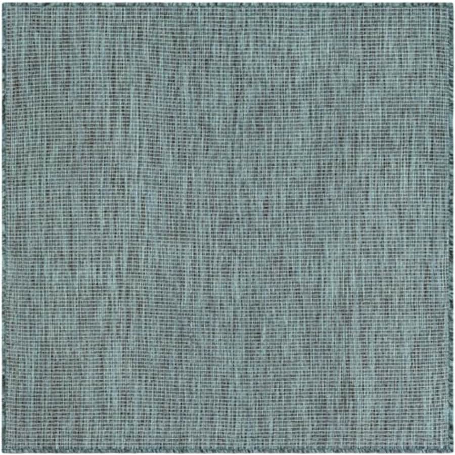 Unique Loom Outdoor Solid Collection Area Rug (4' 1" Square Teal/Navy Blue) for $35 Unique Loom Outdoor Solid Collection Area Rug (4' 1" Square Teal/Navy Blue) for $35
