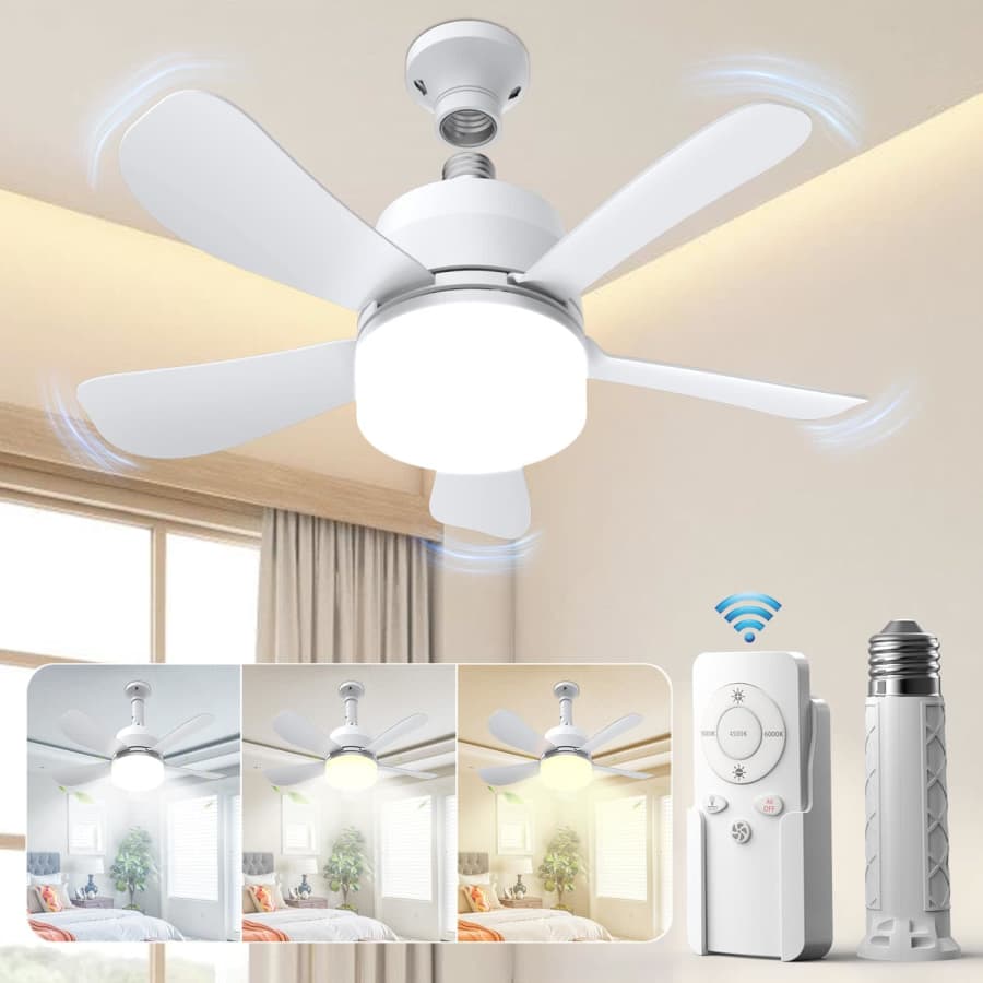 Eonini Socket Ceiling Fan for $20 w/ Prime Eonini Socket Ceiling Fan for $20 w/ Prime