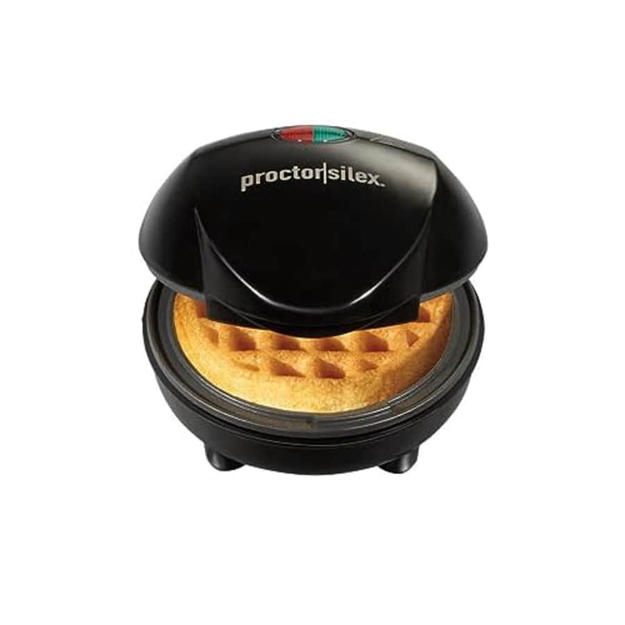 Proctor Silex Mini Waffle Maker Machine with 4 Round Non-stick Grids, Make Personalized Individual for $16 Proctor Silex Mini Waffle Maker Machine with 4 Round Non-stick Grids, Make Personalized Individual for $16