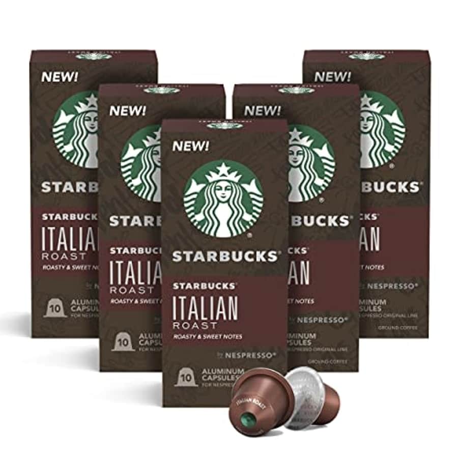 Starbucks by Nespresso Dark Roast Italian Roast Coffee (50-count single serve capsules, compatible for $28