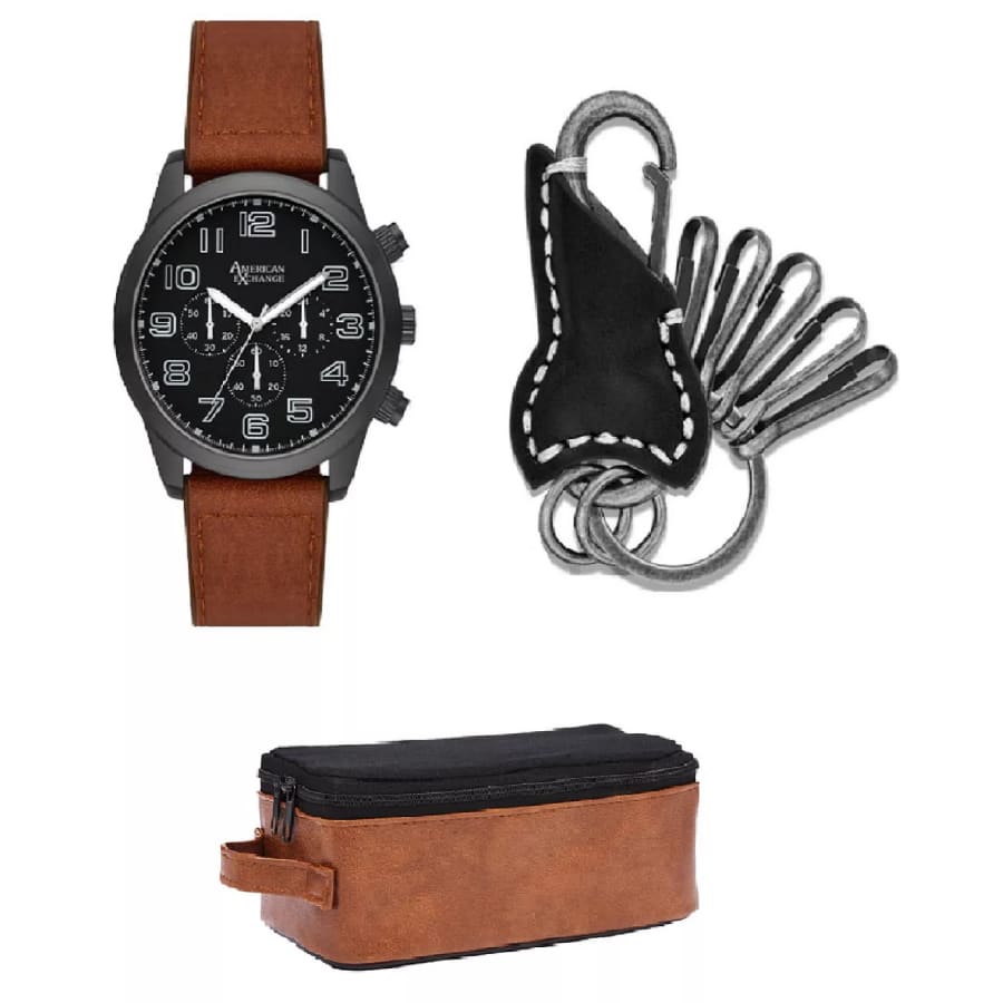 American Exchange Men's Quartz Watch Gift Set for $25 American Exchange Men's Quartz Watch Gift Set for $25