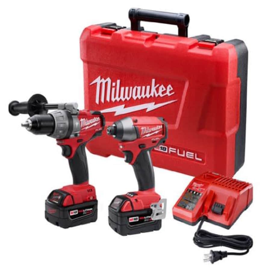 Milwaukee 2797-22 M18 Fuel Lithium 2-Tool Combo Kit includes Hammer Drill and Hex Impact Driver for $340