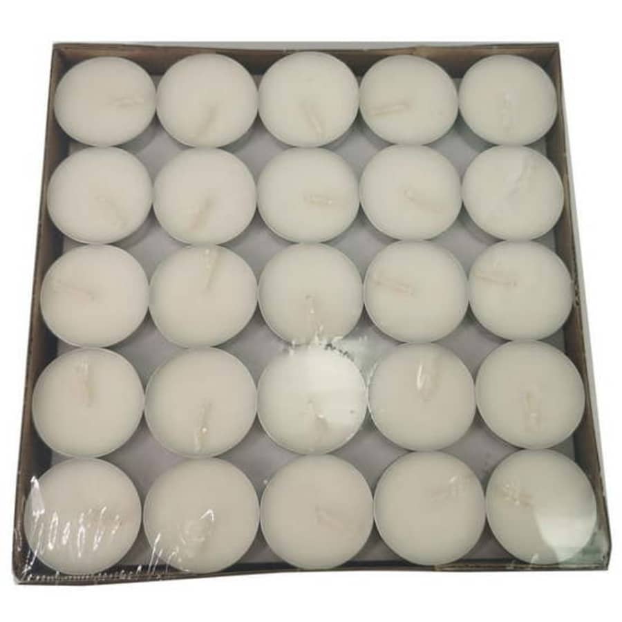 Amari White Unscented Indoor/Outdoor Tealight Candles 100ct for $17 Amari White Unscented Indoor/Outdoor Tealight Candles 100ct for $17