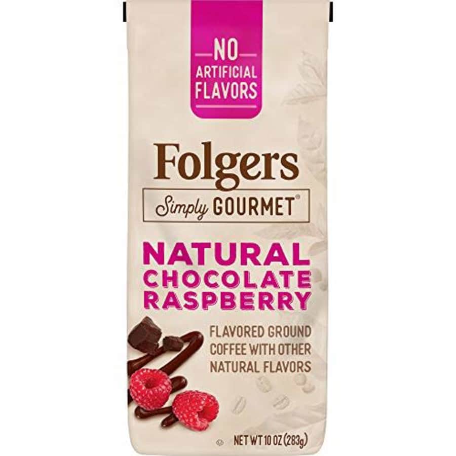 Folgers Simply Gourmet Natural Chocolate Raspberry Flavored Ground Coffee, 10 Ounces for $23 Folgers Simply Gourmet Natural Chocolate Raspberry Flavored Ground Coffee, 10 Ounces for $23