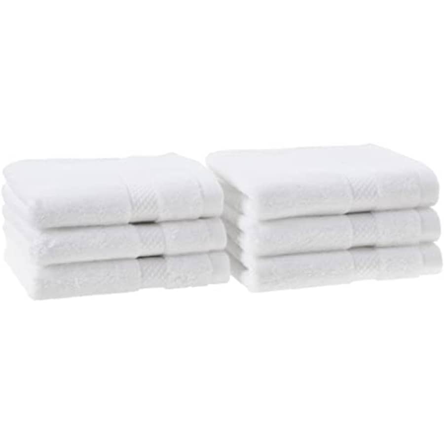 Amazon Aware 100% Organic Cotton Plush Bath Towels - Washcloths, 6-Pack, White for $19