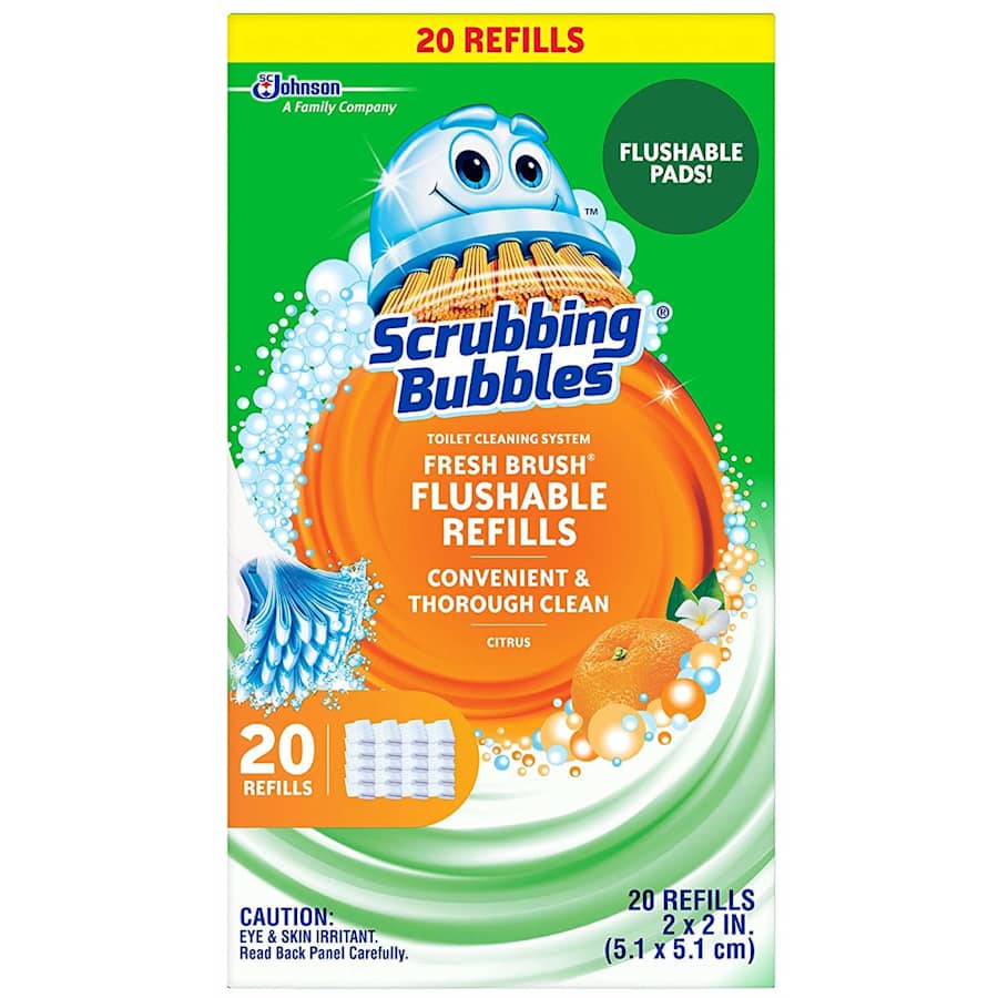 Scrubbing Bubbles Fresh Brush Flushable Refill 20-Pack for $6 Scrubbing Bubbles Fresh Brush Flushable Refill 20-Pack for $6