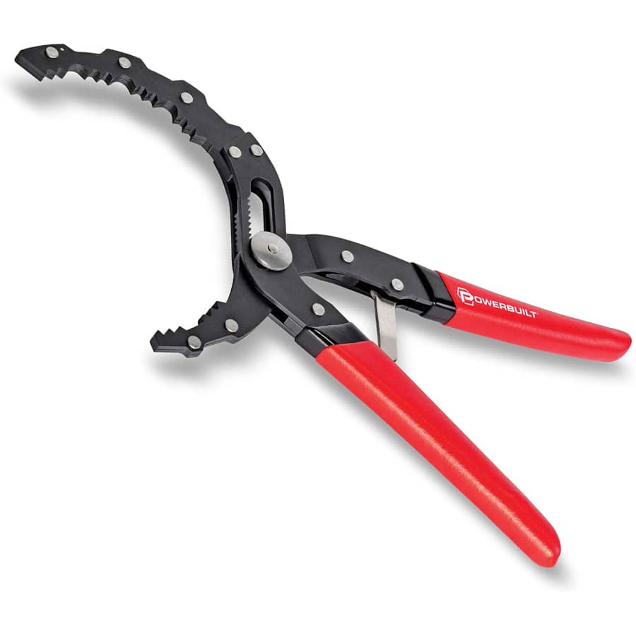Powerbuilt Self-Adjusting Oil Filter Pliers for $10