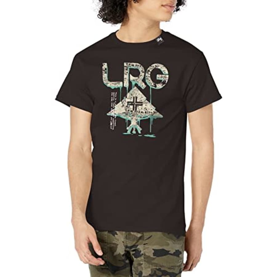LRG Men's from The Ground Up Logo T-Shirt, Black for $21
