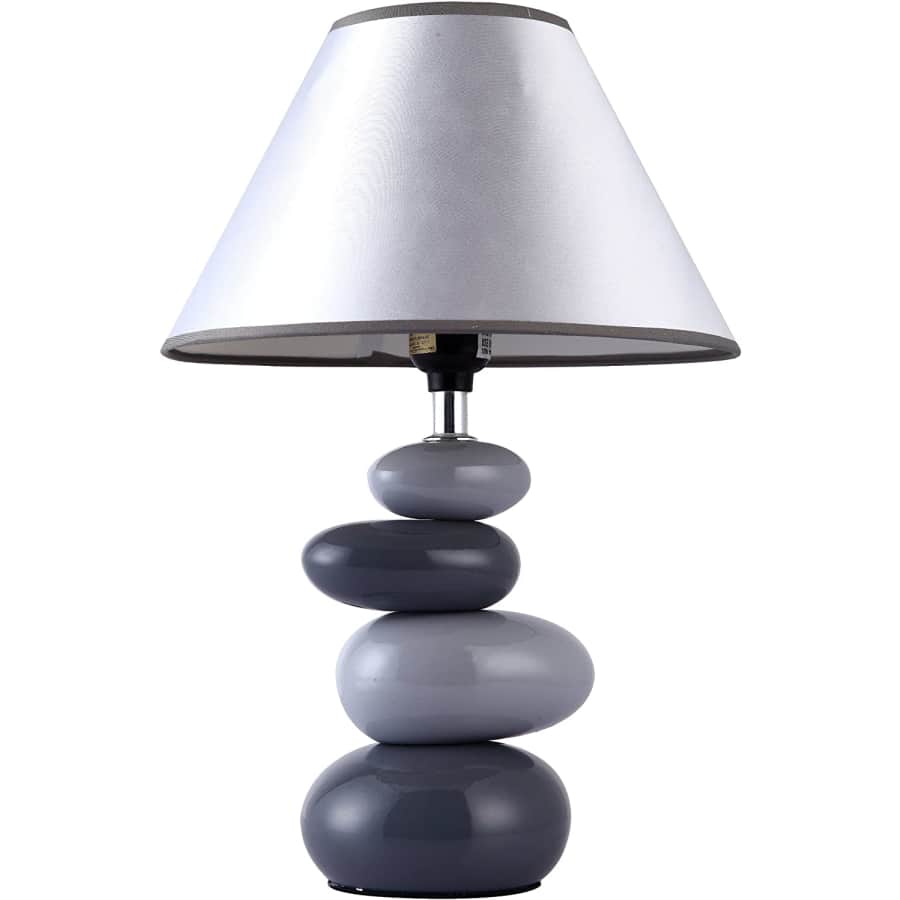 Simple Designs Shades of Gray Ceramic Stone Table Lamp for $23 Simple Designs Shades of Gray Ceramic Stone Table Lamp for $23