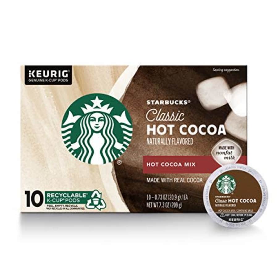 Starbucks Hot Cocoa K-Cup Coffee Pods Hot Cocoa for Keurig Brewers 1 box (10 pods) for $10