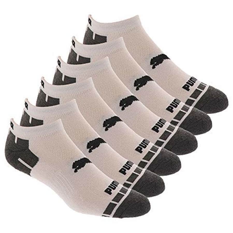PUMA mens Low Cut Pack athletic socks, White-grey, One Size US for $10 PUMA mens Low Cut Pack athletic socks, White-grey, One Size US for $10