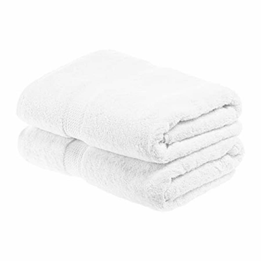 SUPERIOR Egyptian Cotton Solid Towel Set, 2PC Bath, White, 2 Count for $37