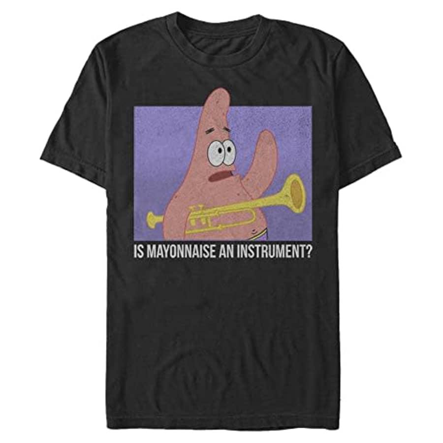 Nickelodeon Big & Tall Spongebob Squarepants Mayonnaise Men's Tops Short Sleeve Tee Shirt, Black, for $23
