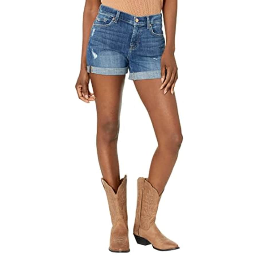 7 For All Mankind Men's Mid Roll Shorts with Broken Twill Vanity for $151